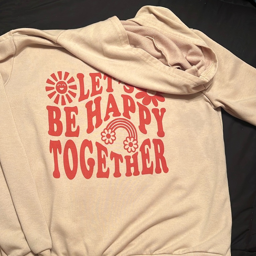 Tan and Orange Graphic Hoodie for Kids 11-12